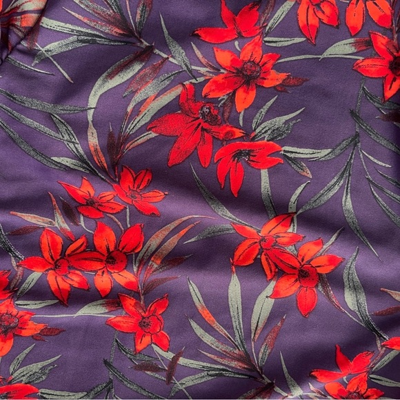 Red and Purple One-Piece Swimwear with Flutter Sleeves‎ - Picture 13 of 13